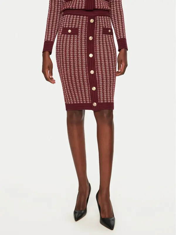 Fracomina Fracomina Suknja olovka FS24WG4004K536F8 Tamnocrvena Slim Fit