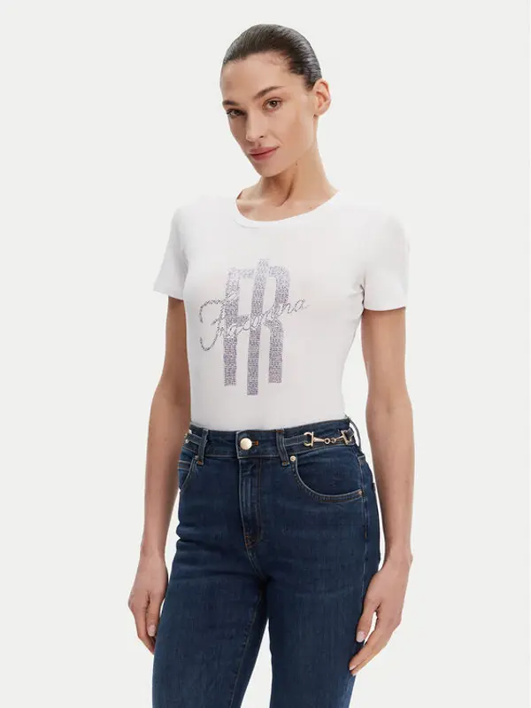 Fracomina Fracomina T-shirt FP25ST3002J449N5 Bijela Slim Fit