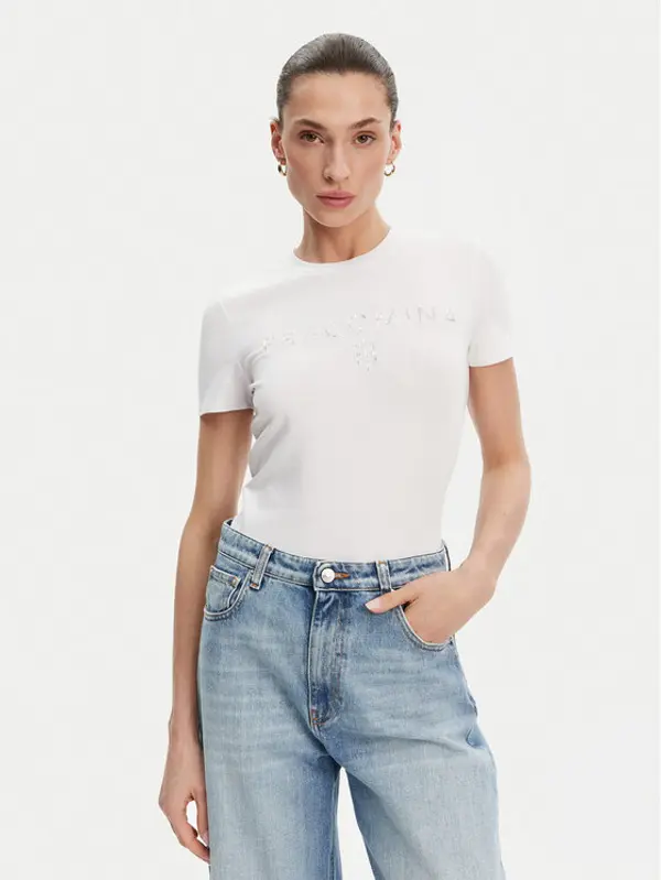 Fracomina Fracomina T-shirt FP25ST3011J449N5 Bijela Slim Fit