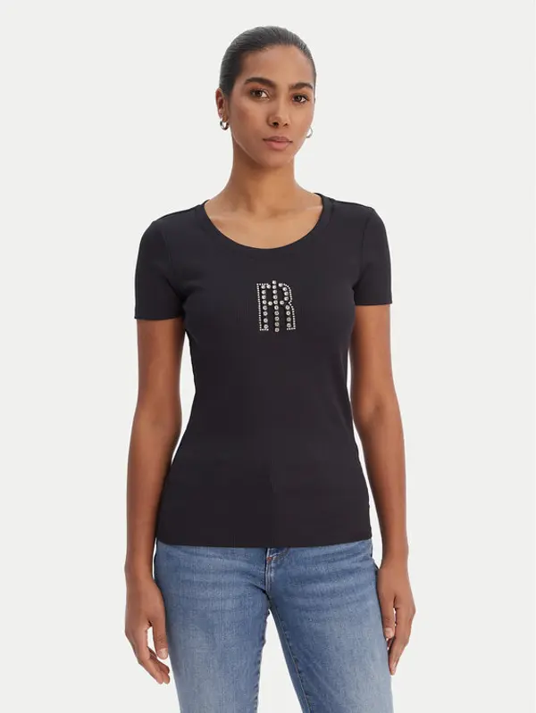 Fracomina Fracomina T-shirt FP26ST3001J42701 Crna Slim Fit