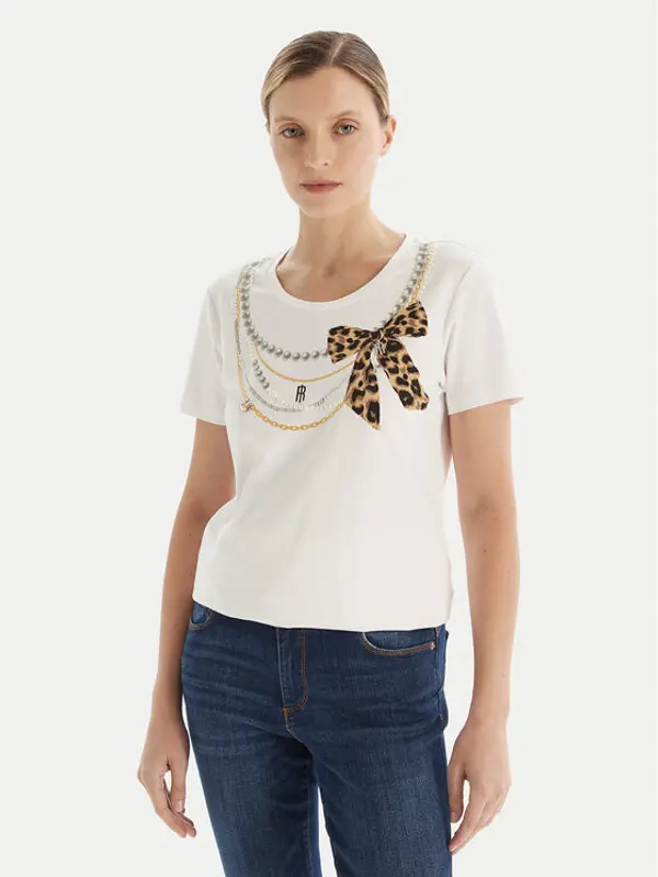 Fracomina Fracomina T-shirt FR25WT3004J40108 Bijela Regular Fit