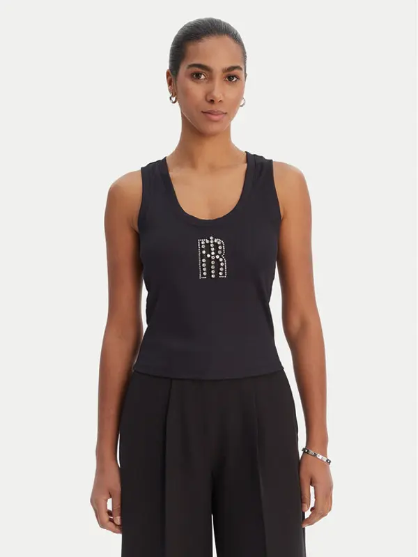 Fracomina Fracomina Top FP26ST2003J42701 Crna Slim Fit