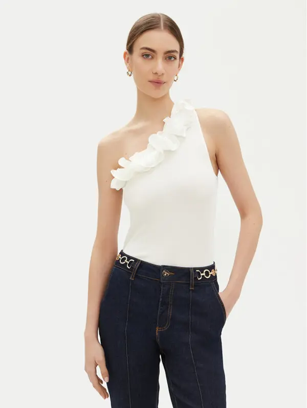 Fracomina Fracomina Top FR25ST2018J46301 Écru Regular Fit