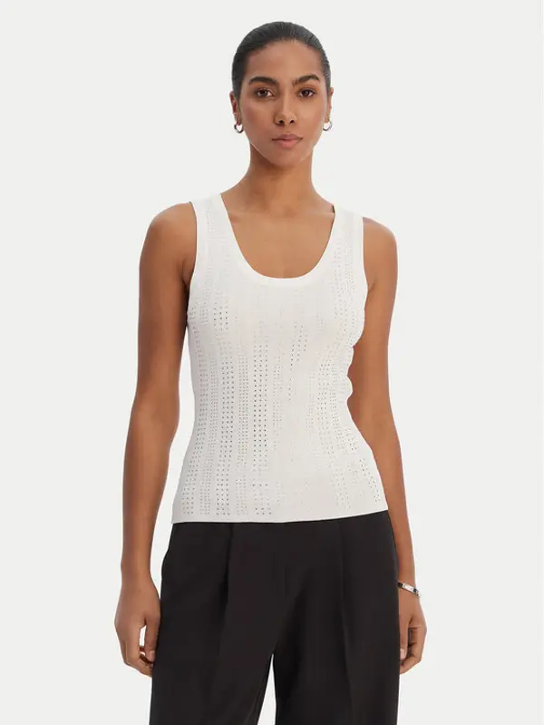 Fracomina Fracomina Top FR26ST4005K524R9 Écru Slim Fit