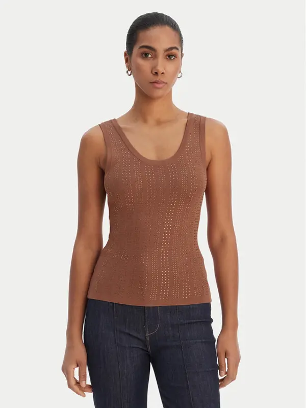 Fracomina Fracomina Top FR26ST4005K524R9 Smeđa Slim Fit