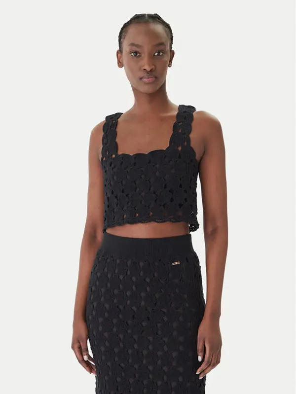 Fracomina Fracomina Top FR26ST4017K488R6 Crna Slim Fit