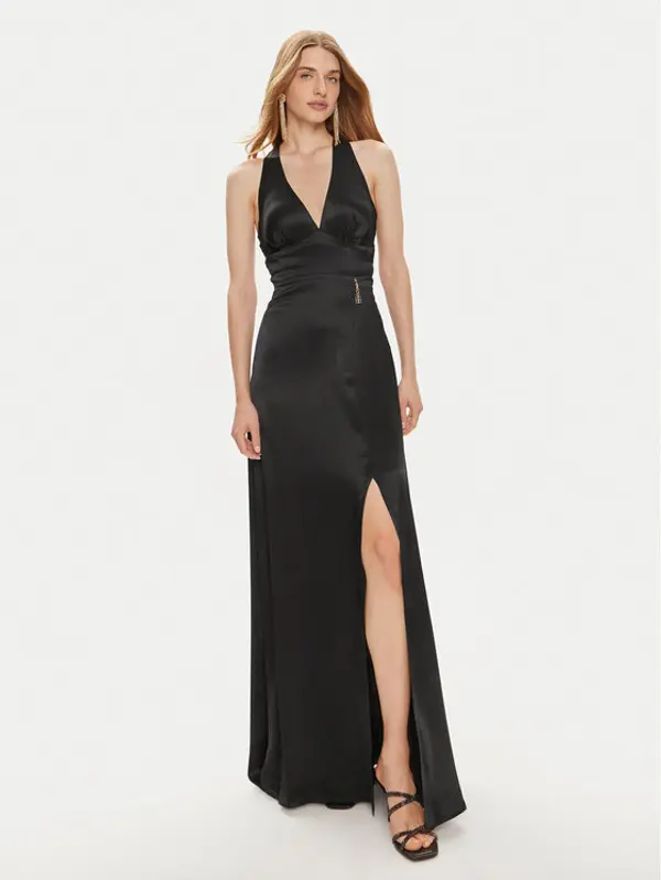 Fracomina Fracomina Večernja haljina FQ24SD3024W45101 Crna Slim Fit