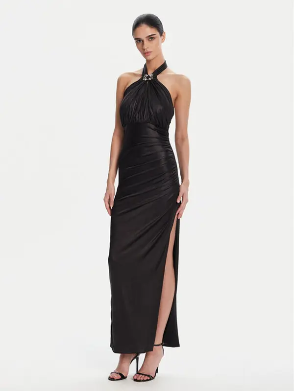 Fracomina Fracomina Večernja haljina FQ25SD3002W798T4 Crna Slim Fit