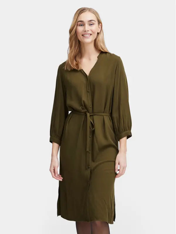 Fransa Fransa Haljina košulja 20613327 Zelena Regular Fit