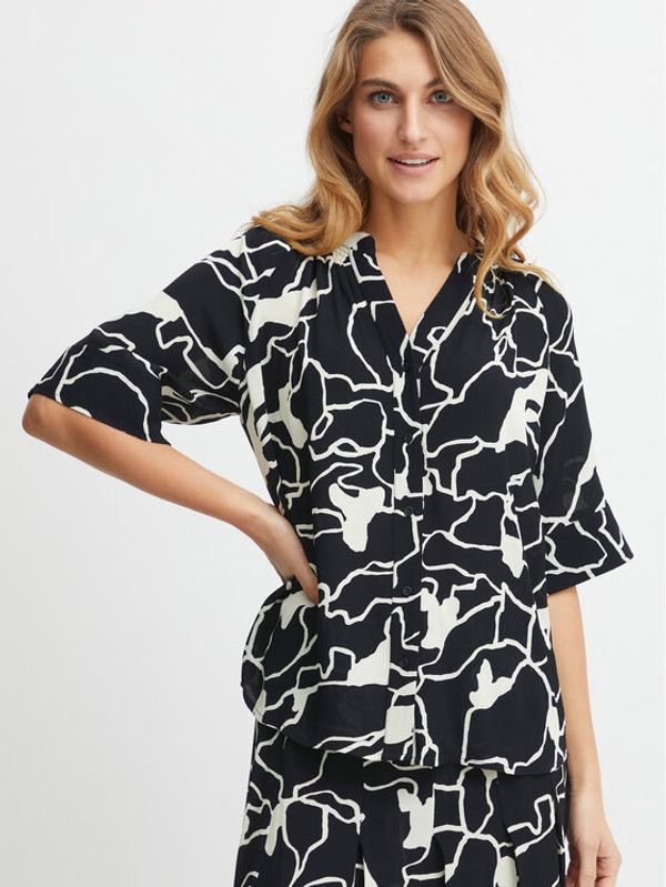 Fransa Fransa Majica 20611878 Crna Relaxed Fit