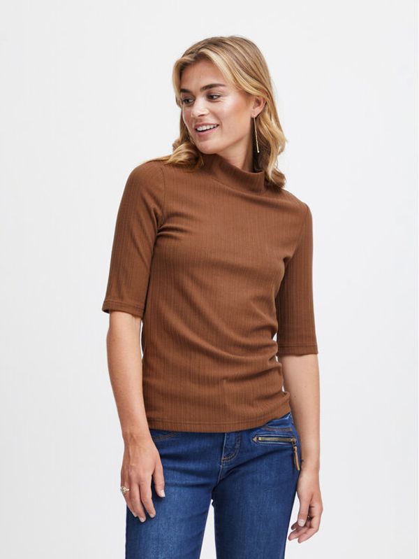 Fransa Fransa Majica 20612503 Smeđa Regular Fit