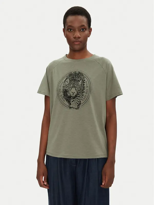 Fransa Fransa T-shirt 20615456 Zelena Regular Fit