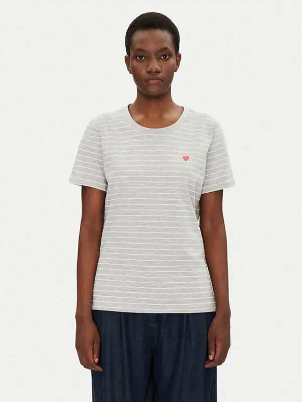 Fransa Fransa T-shirt 20615521 Siva Regular Fit