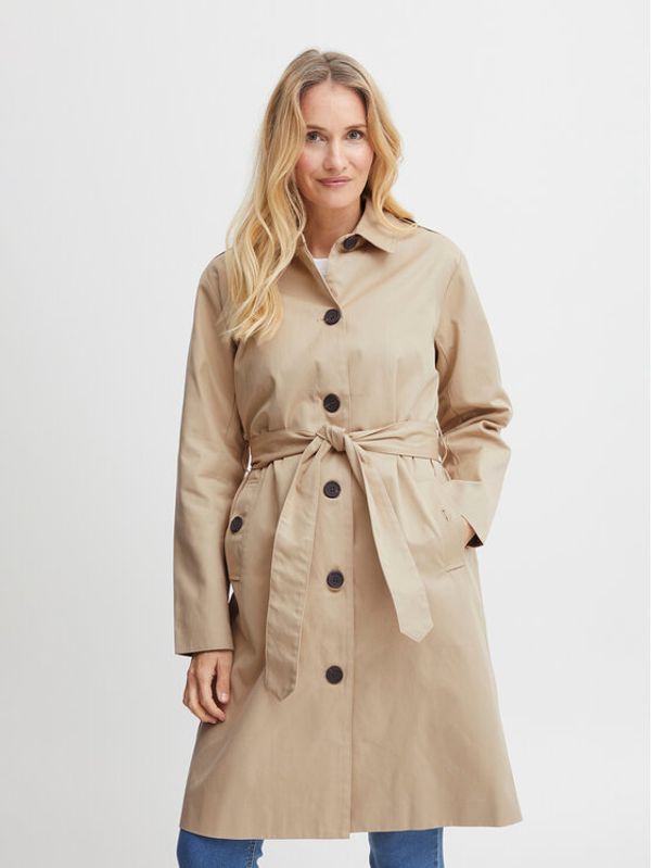 Fransa Fransa Trench 20611623 Smeđa Regular Fit