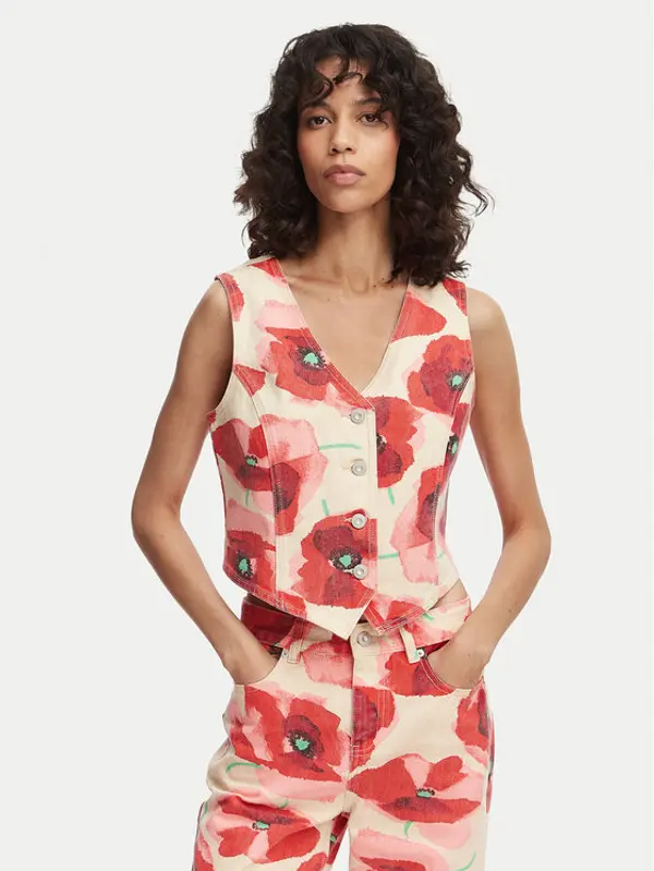 French Connection French Connection Prsluk Poppy 7G9A9 Crvena Slim Fit