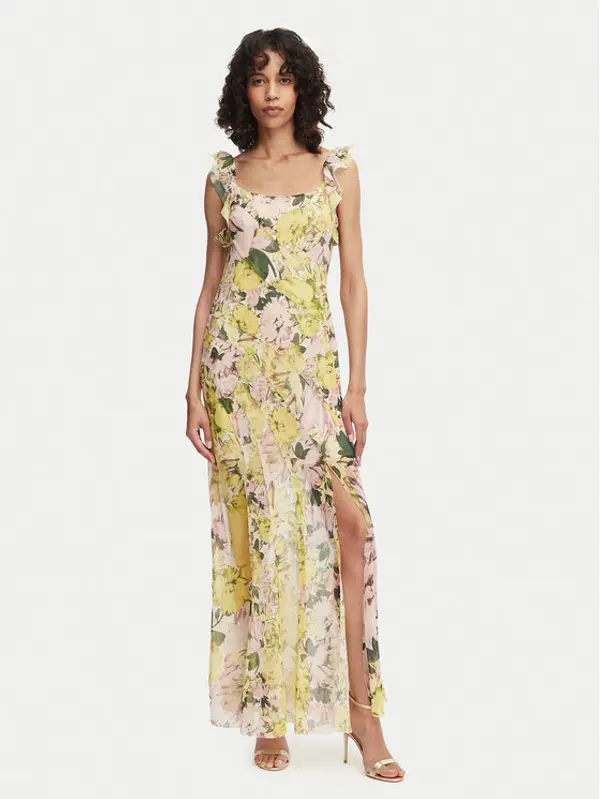 French Connection French Connection Večernja haljina Carla 719R1 Svijetlo žuta Slim Fit