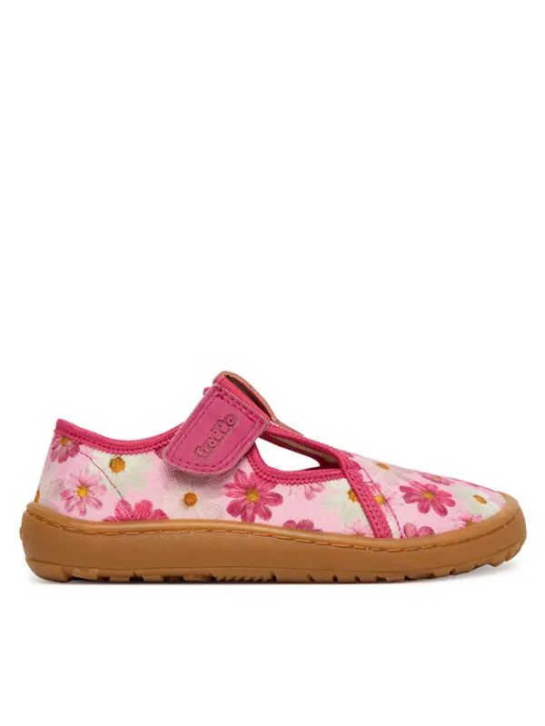 froddo Froddo Papuče Barefoot Canvas T-Bar G1700439-4 S Ružičasta