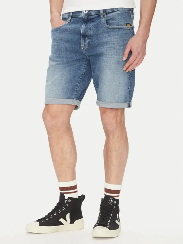 G-Star Raw G-Star Raw Kratke traperice 3301 D10481 D634 H096 Plava Slim Fit