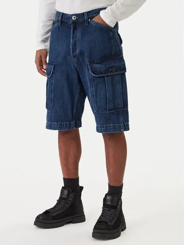 G-Star Raw G-Star Raw Kratke traperice Bend 3D Cargo D26528-D788 Tamnoplava Relaxed Fit