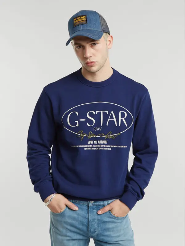 G-Star Raw G-Star Raw Majica dugih rukava Circle D25100-D257 Plava Regular Fit