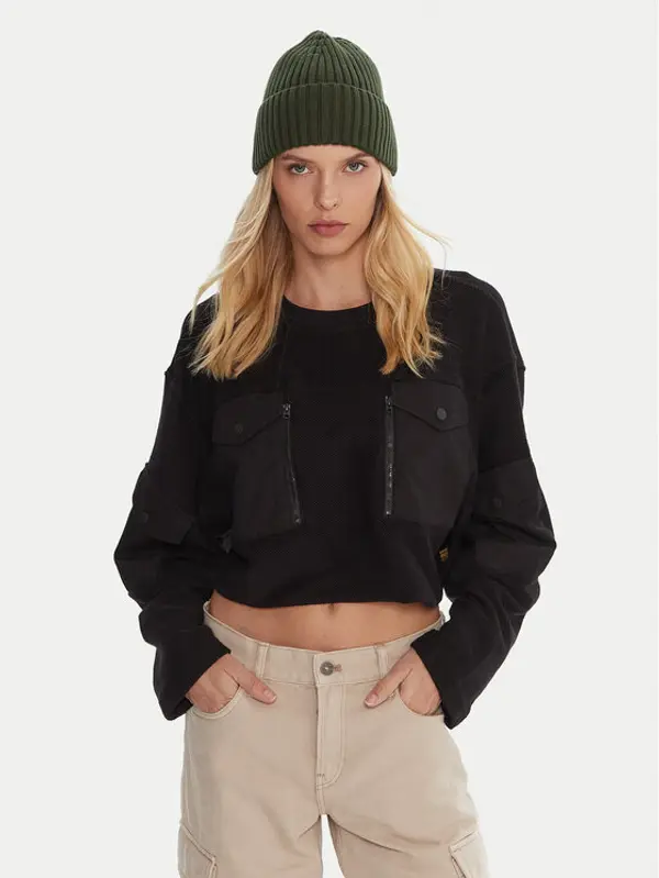 G-Star Raw G-Star Raw Majica dugih rukava Multi Pkt D27168-E312 Crna Relaxed Fit