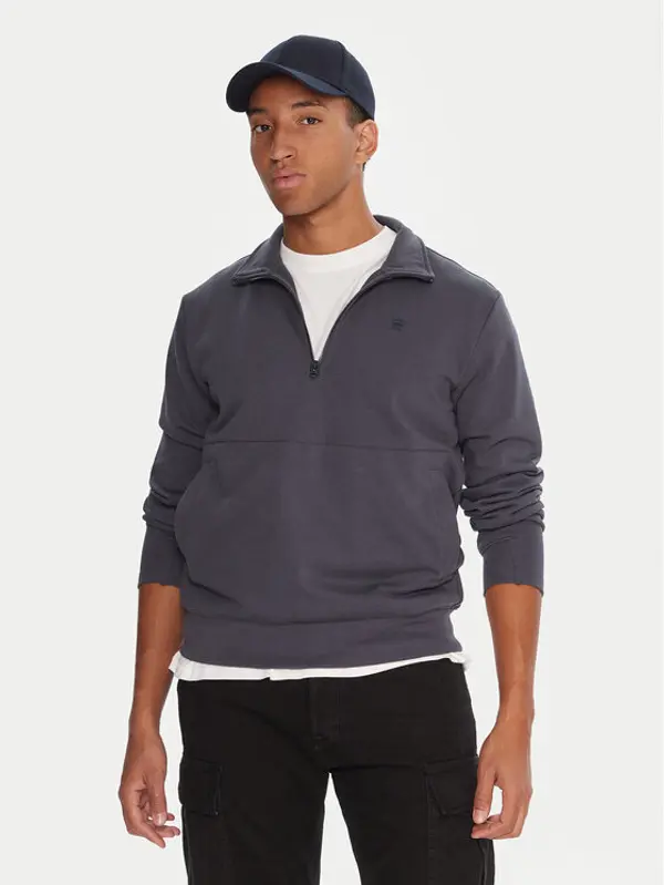G-Star Raw G-Star Raw Majica dugih rukava Nifous Half Zip D26305-D566 Tamnoplava Regular Fit