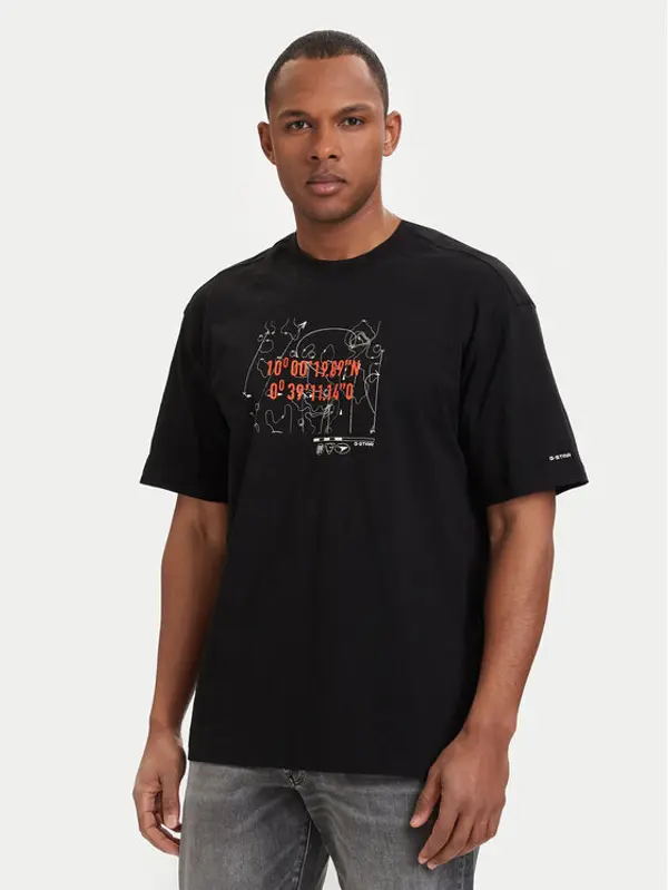 G-Star Raw G-Star Raw T-shirt Coord D29344-C372 Crna Relaxed Fit