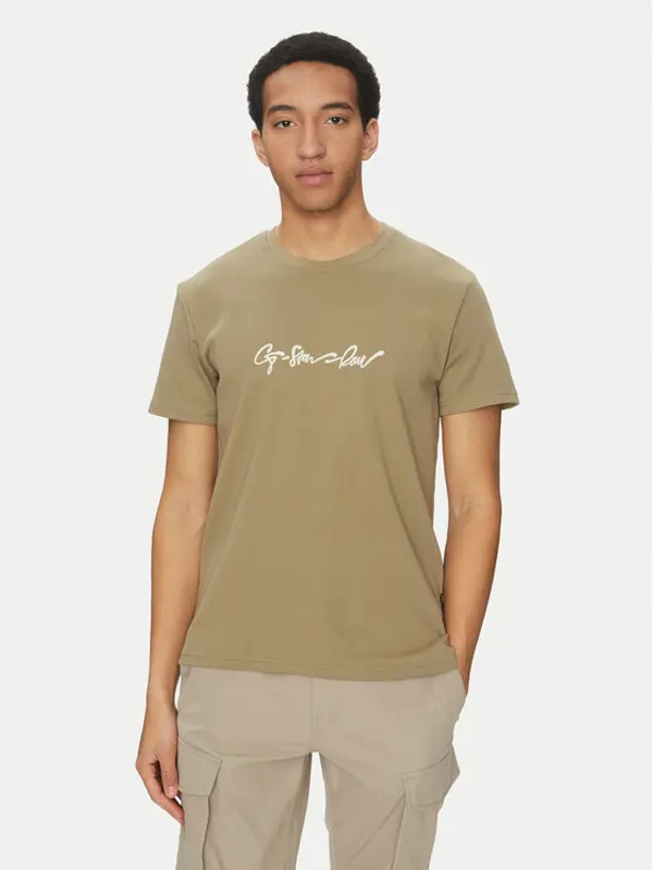G-Star Raw G-Star Raw T-shirt G-Script D25150-C812 Zelena Regular Fit