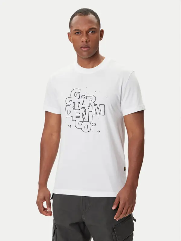 G-Star Raw G-Star Raw T-shirt HD Print D26824-D975 Bijela Regular Fit