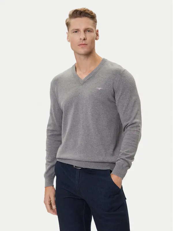 Gant Gant Džemper 8030562 Siva Regular Fit