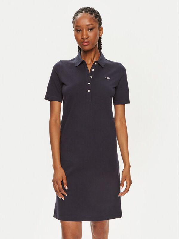 Gant Gant Haljina za svaki dan Shield 4200846 Tamnoplava Slim Fit