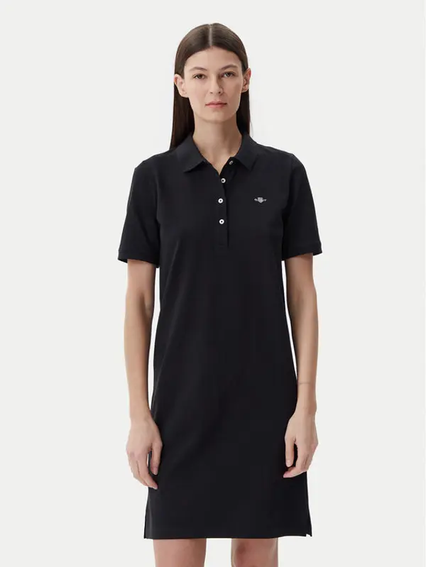 Gant Gant Haljina za svaki dan Shield 4201529 Crna Regular Fit