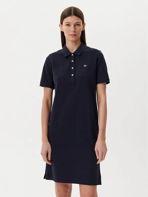 Gant Gant Haljina za svaki dan Shield 4201529 Tamnoplava Regular Fit