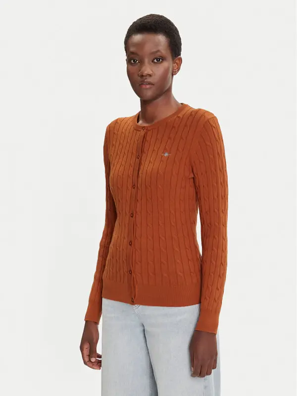 Gant Gant Kardigan 4800103 Smeđa Slim Fit