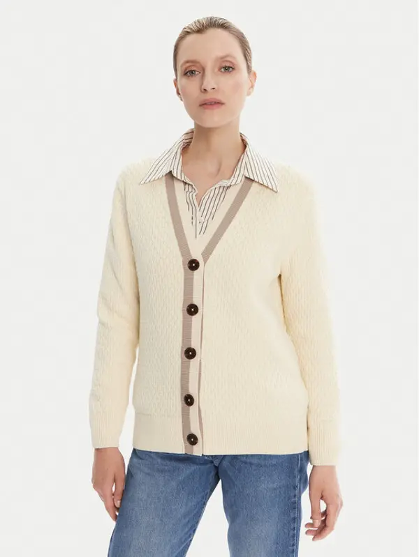 Gant Gant Kardigan 4805343 Écru Regular Fit