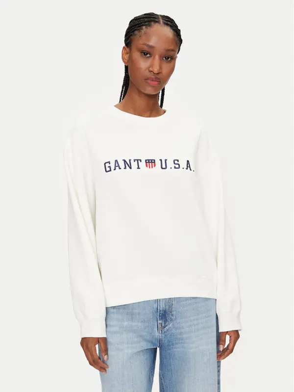 Gant Gant Majica dugih rukava 4200577 Bijela Regular Fit
