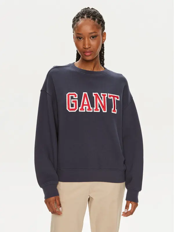 Gant Gant Majica dugih rukava Logo 4200840 Tamnoplava Relaxed Fit