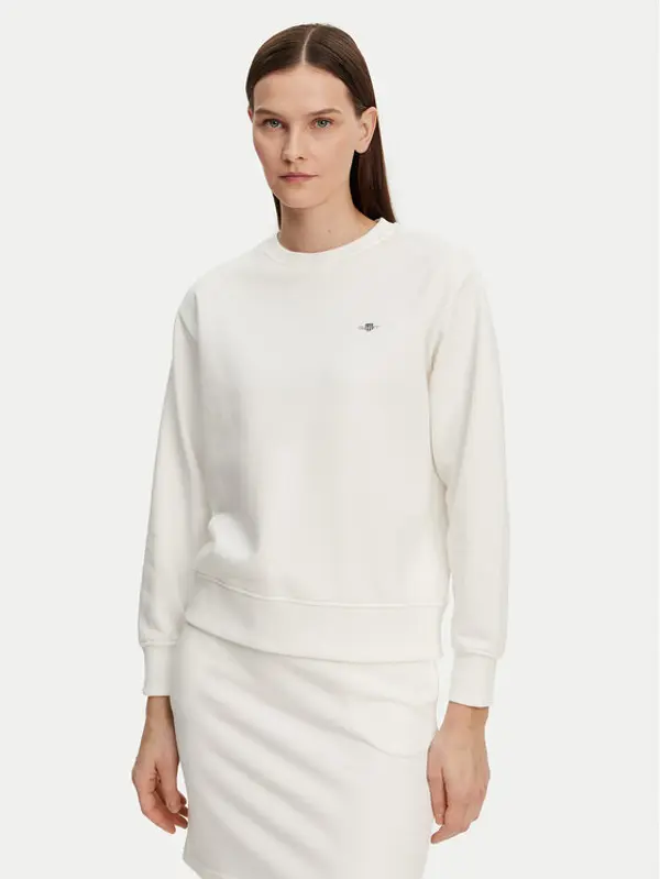 Gant Gant Majica dugih rukava Shield 4201414 Écru Relaxed Fit