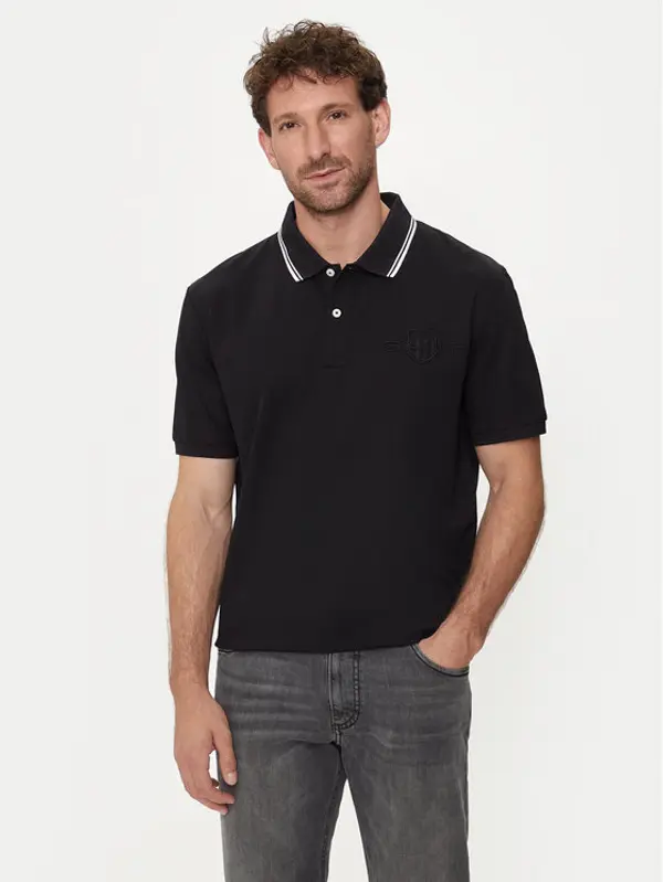Gant Gant Polo Contrast 2013039 Crna Regular Fit