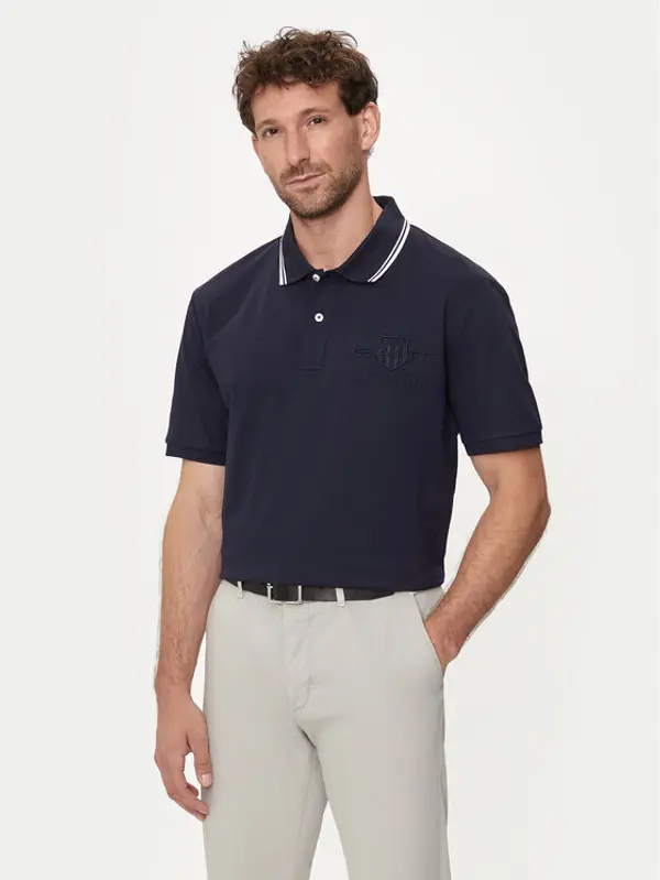 Gant Gant Polo Contrast 2013039 Tamnoplava Regular Fit
