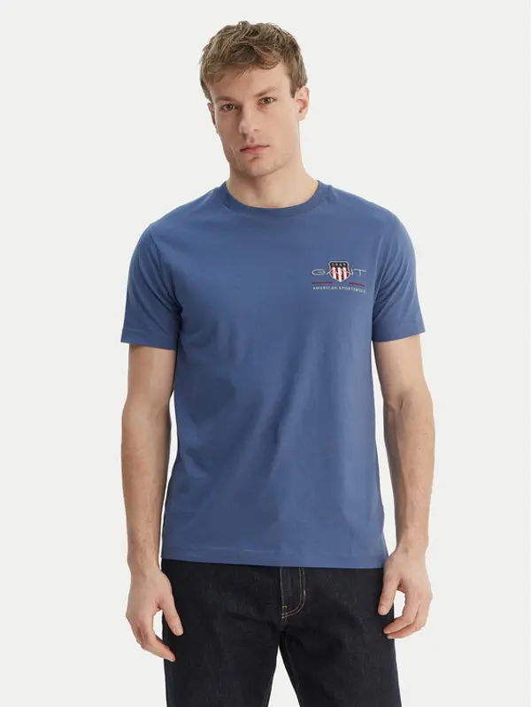 Gant Gant T-shirt Archive Shield 2067004 Plava Regular Fit