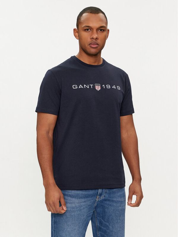 Gant Gant T-shirt Graphic 2003242 Tamnoplava Regular Fit