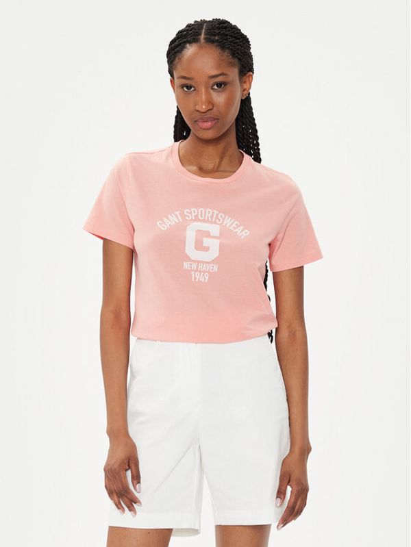 Gant Gant T-shirt Logo 4200849 Koraljna Regular Fit