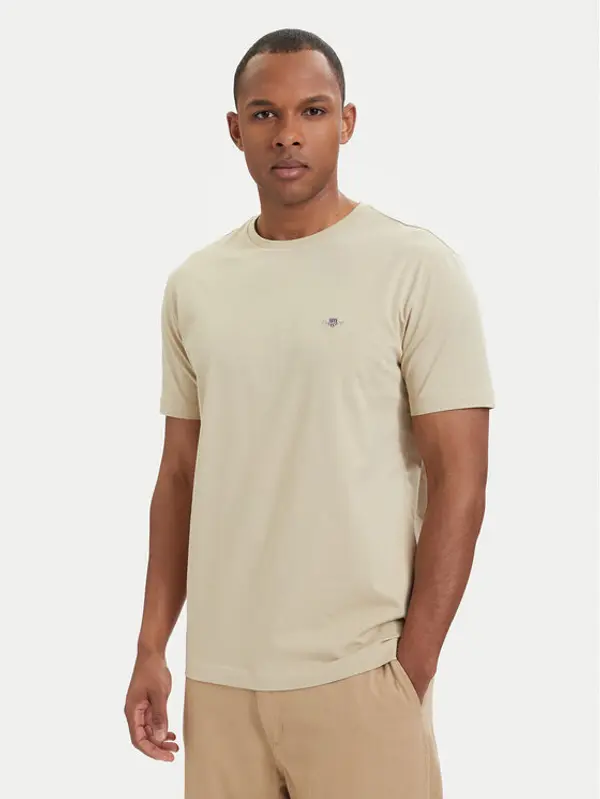 Gant Gant T-shirt Shield  2003184 Bež Regular Fit