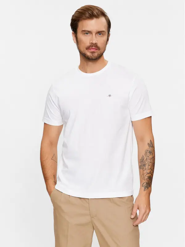 Gant Gant T-shirt Shield 2003184 Bijela Regular Fit