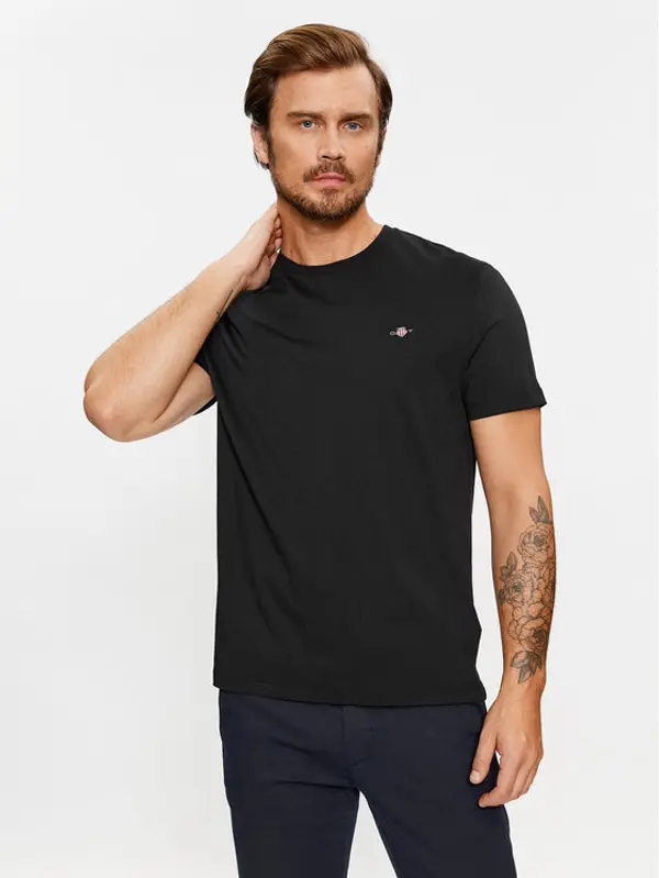 Gant Gant T-shirt Shield 2003184 Crna Regular Fit