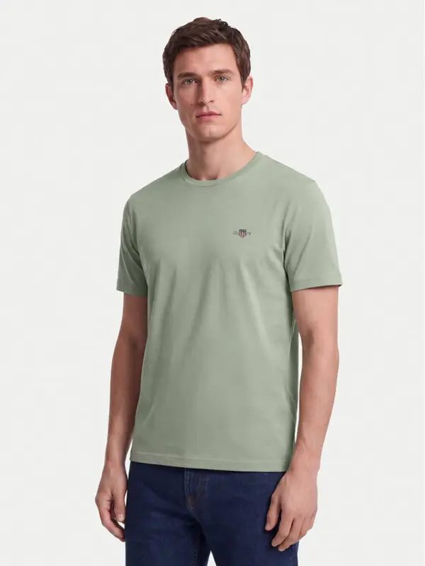 Gant Gant T-shirt Shield 2003184 Svijetlo zelena Regular Fit