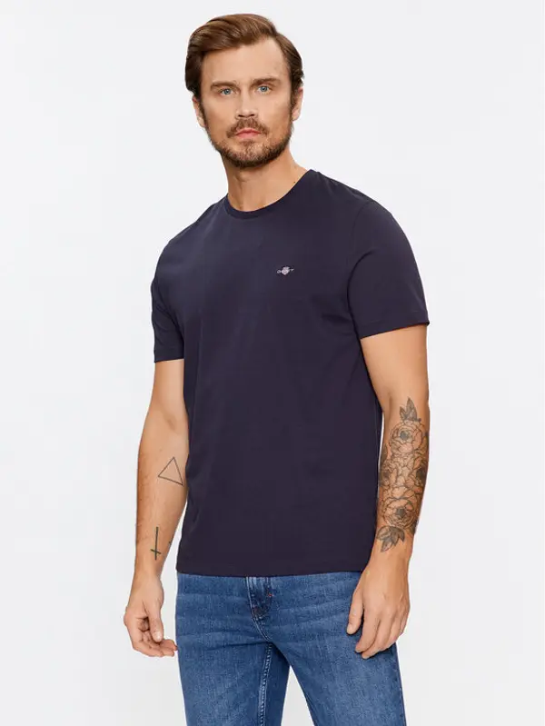 Gant Gant T-shirt Shield 2003184 Tamnoplava Regular Fit