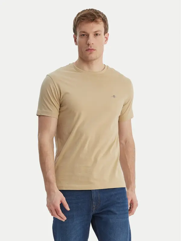 Gant Gant T-shirt Shield 2003185 Bež Slim Fit