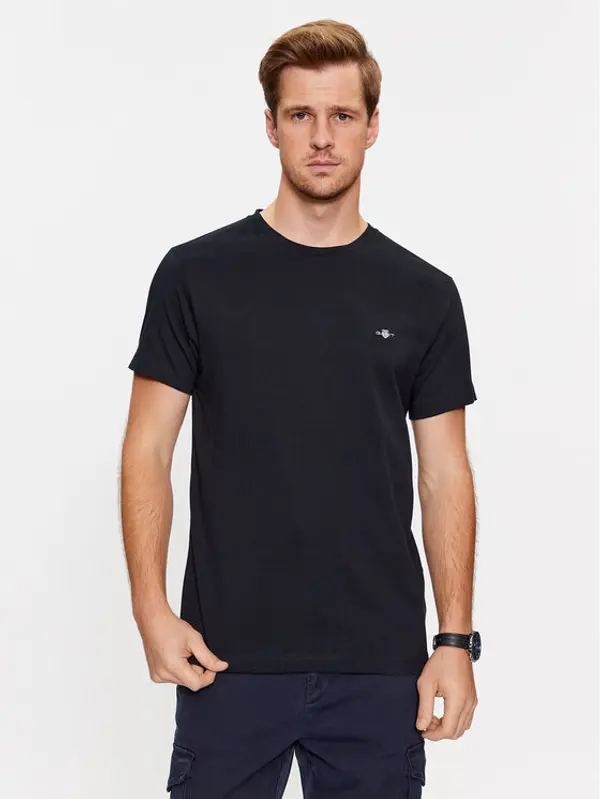 Gant Gant T-shirt Shield 2003185 Crna Slim Fit